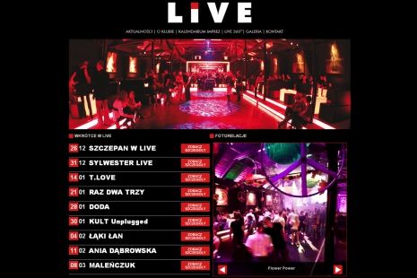 Strona klubu muzycznego LIVE