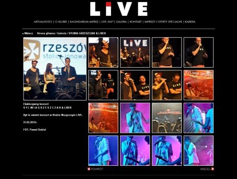 Strona klubu muzycznego LIVE