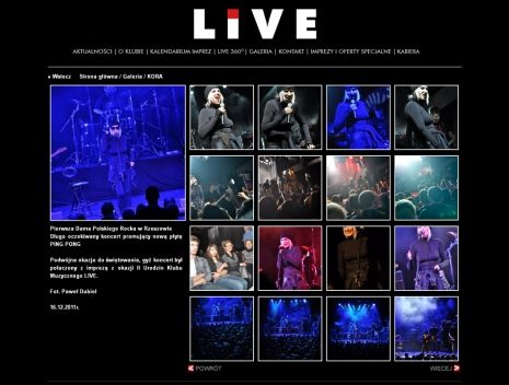 Strona klubu muzycznego LIVE
