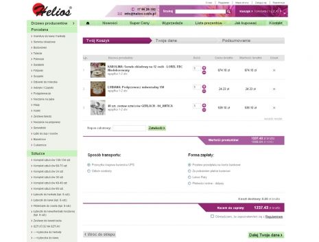 Skle internetowy Helios szkło