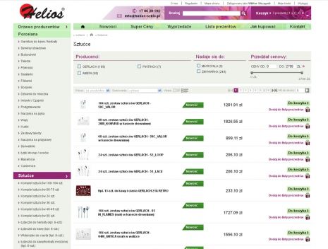 Skle internetowy Helios szkło