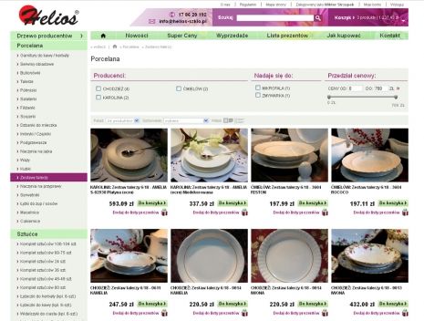 Skle internetowy Helios szkło