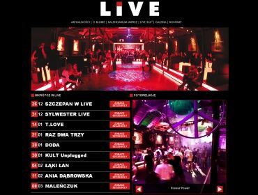 Strona klubu muzycznego LIVE