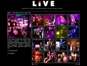 Strona klubu muzycznego LIVE