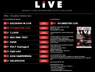 Strona klubu muzycznego LIVE
